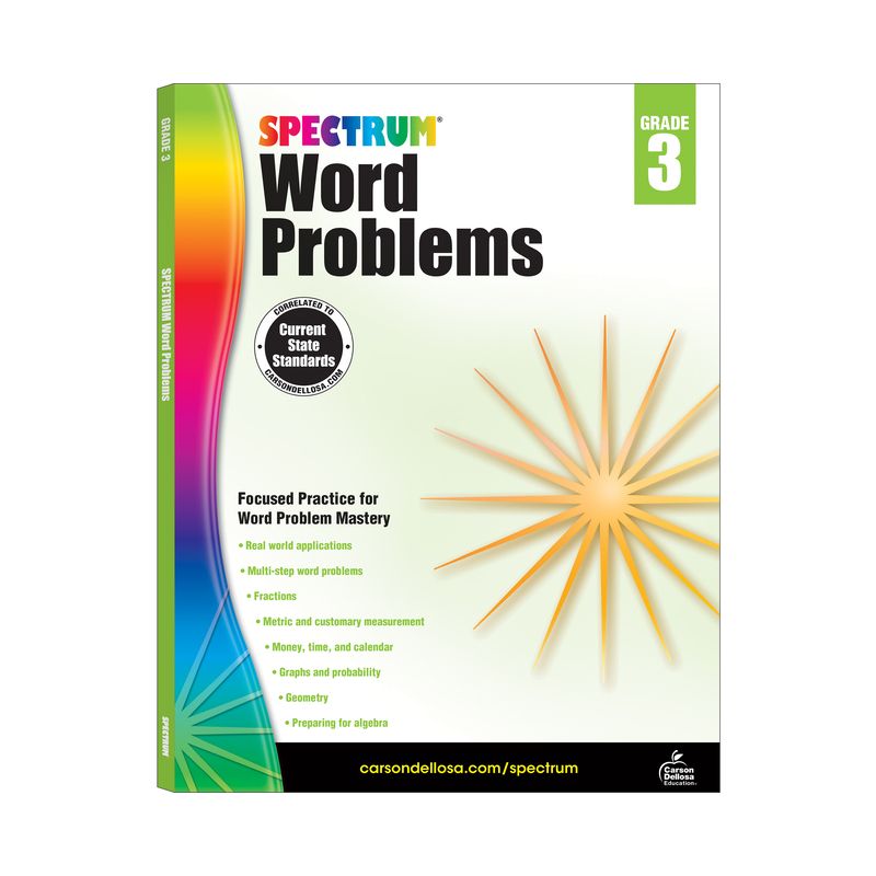 Word Problems, Grade 3 - (Spectrum) (Paperback), 1 of 2