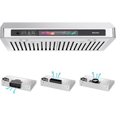 Cesicia 36-in Silver 4-speed 900CFM Under Cabinet Range Hood