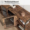 TV stand, suitable for TVs 65 inches and above, with mesh doors and shelves, rustic style, storage function, living room furniture. - 4 of 4