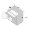 CASAINC 30 in. W x 24 in. D x 34.5 in. H Plywood Ready to AsseMatte Blackle Floor Base Kitchen Cabinet in White Shaker with Drawer - 3 of 4