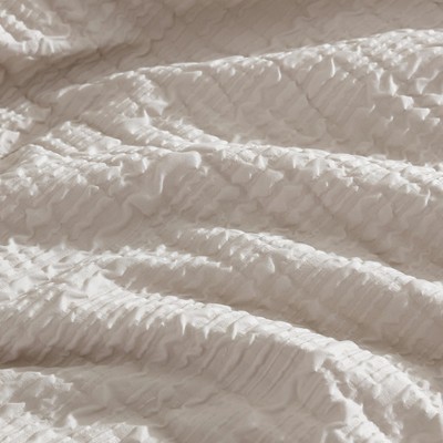 Serenity Waves Beige Twin Embossed Comforter Set