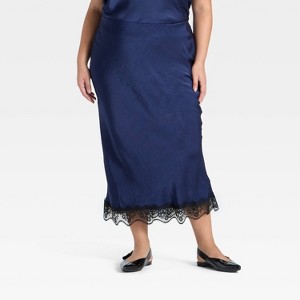 Women's Lace Trim Midi Skirt - A New Day™ - 1 of 3