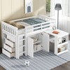 NicBex Twin Size Loft Bed with Pull-Out Desk Wooden Bed Frame with Shelves, Cabinet, Drawers, Ladder and Guardrail, No Box Spring Required - 2 of 4