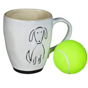 Evergreen Ceramic Cup Gift Set, 16 OZ, Pet Dog