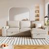 96.1" L-shaped Sectional Sofa with Storage Chaise, 2 Cup Holder and Side Pockets - ModernLuxe - image 2 of 4