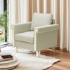 TiramisuBest Charcoal Fabric Club Chair,Contemporary Armchair with Waterfall Back & Rubberwood Legs - 2 of 4