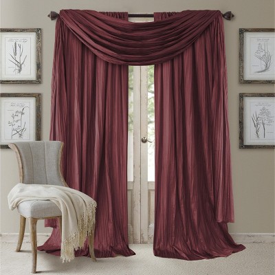 Elrene Athena Faux Silk Window Curtain and Scarf Set - Elrene Home Fashions