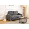 55in3 Fold Sofa,Convertible Futon Couch sleeper sofabed,Velvet linen fabric ,Perfect for Small Spaces, Living Room, or Office,Dark Gray - 2 of 4