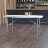 Emma and Oliver 4-Foot Granite White Plastic Folding Table - Banquet / Event Folding Table - image 2 of 4