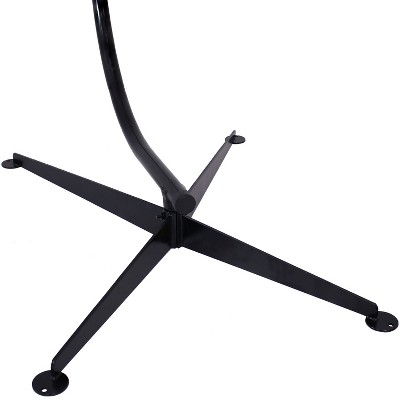 Black Powder-Coated Steel C-Stand Hammock Chair Stand