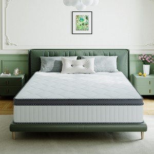 Swedrea Hybrid Mattress Cool Medium Firm Gel Memory Foam Pocket Spring, White - 1 of 3