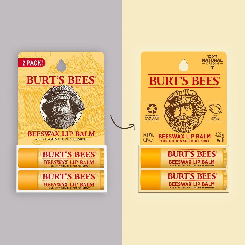 Burt&#39;s Bees Lip Balm - Beeswax - 2pk/0.30oz, 4 of 17