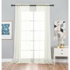 Kate Aurora 2 Piece Extra Long Custom Lux Rod Pocket Sheer Voile Window Curtains - 120 in. Long - 3 of 3