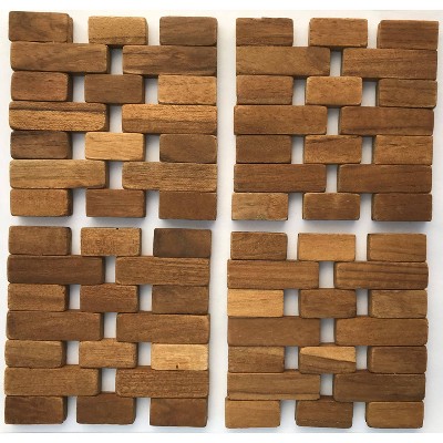 4pk Teak Wood Coasters - Hip-o Modern Living