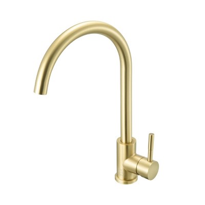 Elegant Lighting Finn Single Handle Kitchen Faucet in Brushed Gold