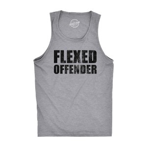 Mens Fitness Tank Funny Sarcastic Flexed Offender Graphic Novelty Sleeveless Tee For Men - Crazy Dog Men's Tank Top - 1 of 4
