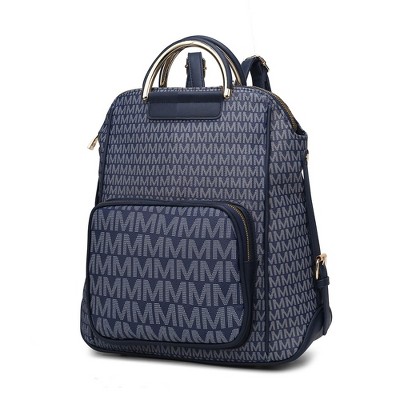 MKF Collection June Vegan Leather Travel Backpack M Logo Printed by Mia K