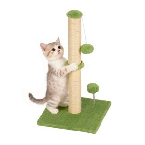 FDW 22/33 Inch Cat Scratching Post Cat Scratcher Natural Sisal Rope Scratch Post Kitten Trees with Hanging Ball for Indoor Cats - 1 of 4