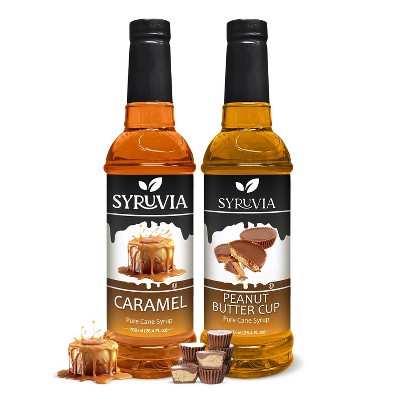 Syruvia Coffee Flavors Variety Pack: Caramel & Peanut Butter Cup 25.4 fl oz Syrup