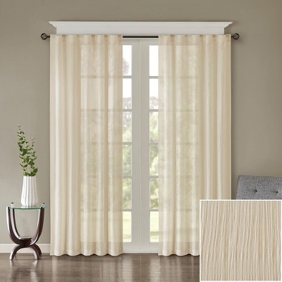MAYEERTY 2 Pcs Window Panels Solid Crushed Curtain Panel Pair