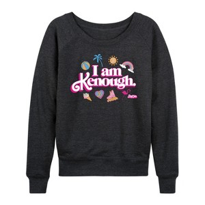 Women's - Barbie - I Am Kenough Icons Lightweight French Terry Wide Neck Long Sleeve Shirt - 1 of 4