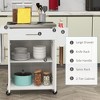 NicBex 1 Drawer Rolling Kitchen Island Cart with Cabinet and Stainless Steel Countertop,Kitchen Island with Spice Rack,Island Table for Kitchen - 4 of 4