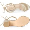 Allegra K Women's Open Toe Sparkle Strappy Lace Up Block Heel Sandals - 4 of 4