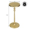 JONATHAN Y Lulu 19.5" Art Deco Classic Pedestal Round Metal Drink Table & Decorative End Table - 4 of 4