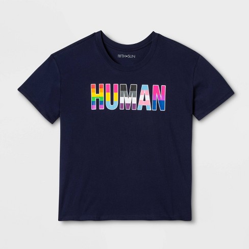 Pride Gender Inclusive Juniors Human T Shirt Navy Target