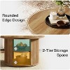 Tribesigns 31.5" Round Coffee Table with Storage, Small Circle Center Table for Living Room, Rustic Brown - 4 of 4