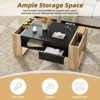 ALEXOUN High Glossy Coffee Table with 2 Drawers & Storage Shelves,Multifunctional Center Table for Living Room and Bedroom,Two-Tone Design - 3 of 4
