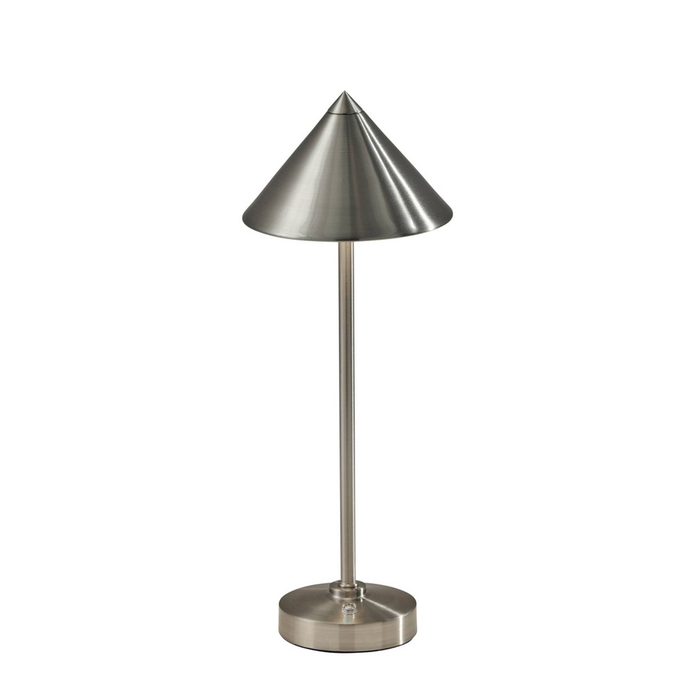 Photos - Floodlight / Street Light Adesso Ritchie Cordless Table Lamp  Brushed Steel (Includes LED Light Bulb)