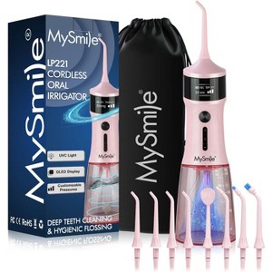 LP221 UVC Sterilizable Cordless Water Flossers for Teeth 335ML Portable OLED Display Dental Flosser with 4 Modes 8 Jet Tips - 1 of 4