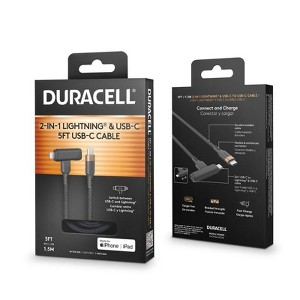 Duracell Premium 5 foot 2 in 1 USB-C to USB-C/Lightning MFi Certified Cable From The Most Trusted Brand In Power! - 1 of 1