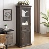 Tall Storage Cabinet, Freestanding Cabinet With Glass Door And Shelves, Sideboard Cabinet, Cabinet With Drawer For Living Room-Cuddlewood - 4 of 4