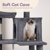 phiestina 57 inch Cat Tree, Indoor Cat House with Padded Platform Bed, Toy Balls, Large Cozy Condo, Sisal Scratching Posts, Dark Grey - 3 of 4