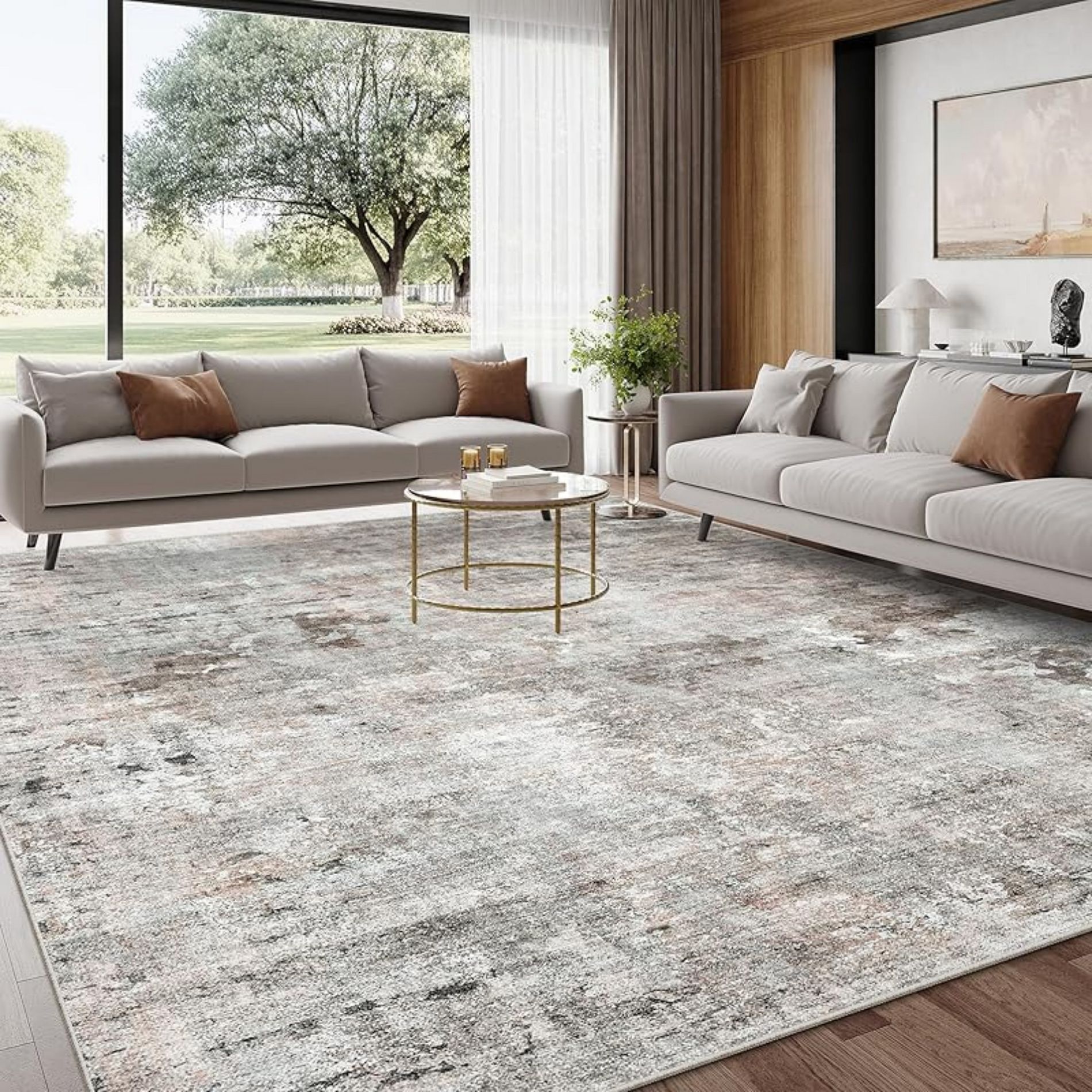 TopComfy Rugs Abstract Area Rugs Washable Non Slip Low Pile Rugs for Bedroom Dining Room Foldable for Living Room, Multicolored, 24"*36"*0.39"