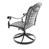 Lyngins 2-Piece Cast Aluminum Outdoor Swivel Chair with All-Weather Cushions, Exquisite Carved Patterns, Patio Accent Chair for Dining/Relaxation - 4 of 4
