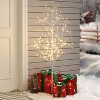 LuxenHome Lighted LED 3.9Ft Artificial Birch Tree with Prelit Branches with Metal Base White - 3 of 4
