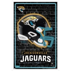 Trends International NFL Jacksonville Jaguars - Neon Helmet 23 Framed Wall Poster Prints - 1 of 4