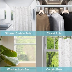 LunaLulinlk White Shower Curtain Rod - Adjustable Frosted Shower Curtain Rod 29-94'', Heavy Duty Shower Curtain Rod for Bathroom - 1 of 4