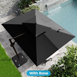 Crestlive Products 9x11 FT Double Top Patio Cantilever Offset Umbrella UV30+ Outdoor 360° Rotation 6 Heights Adjustable - 1 of 4