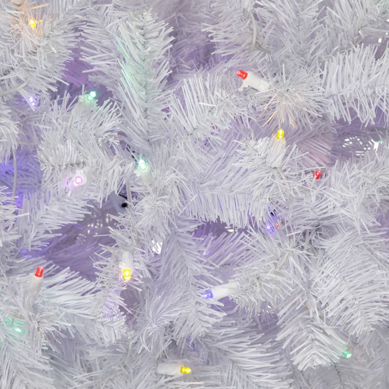 Northlight 7.5' Prelit Artificial Christmas Tree White Winston Pine - Multi LED Lights, 5 of 9