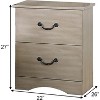 ORRD 27-Inch Modern 2-Drawer Nightstand, Pine, Grain, Brown - 2 of 4