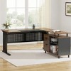 MAYEERTY L-Shaped Executive Desk   Office Desk with Drawers and Lateral File Cabinet - 3 of 4
