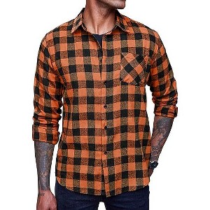 COOFANDY Men's Flannel Plaid Shirts Long Sleeve Casual Cotton Button Down Shirts S-XXL - 1 of 4