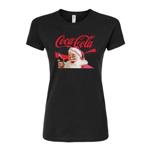 Women's - Coca-Cola - Santa Closeup Coca Cola Logo Fitted Graphic T-Shirt - 1 of 3