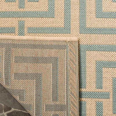 Aqua Splash Cream Geometric 5'1" x 7'6" Synthetic Area Rug