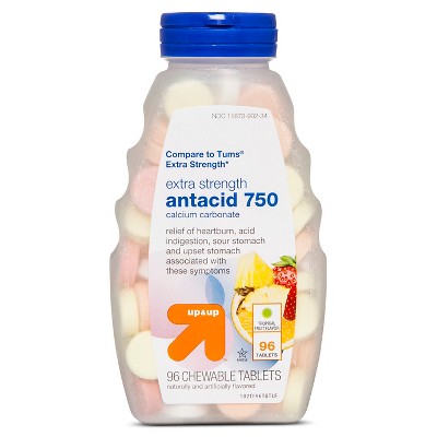 Extra Strength Antacid Chewable Tablets - Tropical Fruit Flavor - 96ct - up & up™