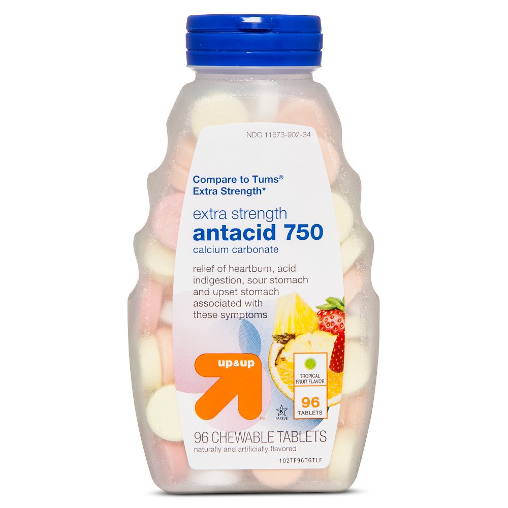 Extra Strength Antacid Chewable Tablets - Tropical Fruit Flavor - 96ct - up & up